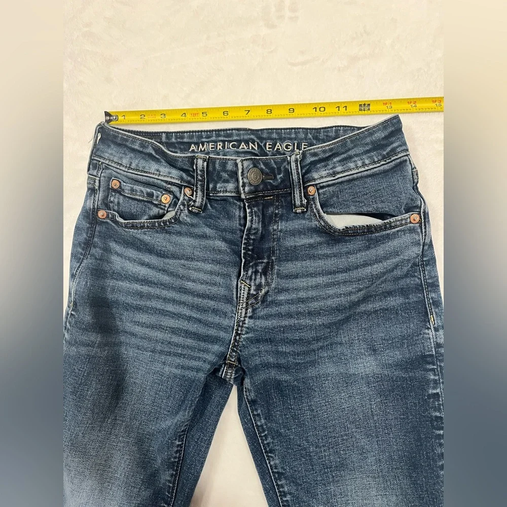 American Eagle Men’s Airflex+ Skinny Jeans Blue Wash 26x28 - Picture 7 of 10